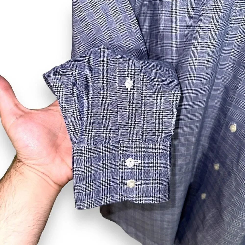 Brooks Brothers Navy Non-Iron Dress Shirt XL 17 33